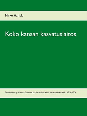 cover image of Koko kansan kasvatuslaitos